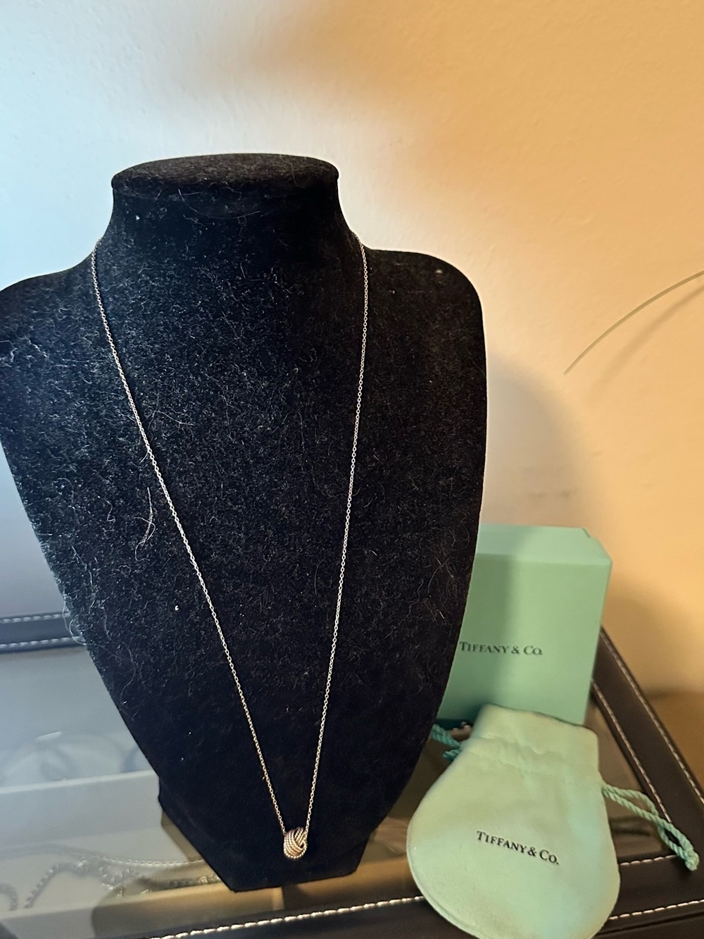 Tiffany & Co. Silver Rope Knot Pendant Necklace - Silver